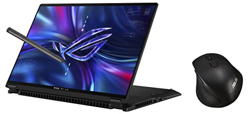 Image of ASUS Rog Flow X16 (2022), 16 inch (40.64 Cm) Qhd+ 16:10 165Hz /3Ms, Touch, AMD Ryzen 7 6800Hs, 6Gb RTX 3060, 2-in-1 Gaming Laptop, Gv601Rm-M6055Ws Mw203 Wireless Silent Mouse (Black), USB