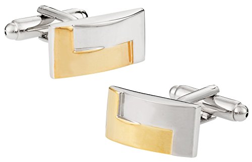 Cuff-Daddy Two-Tone Gold Silver Cufflinks with Presentation Box