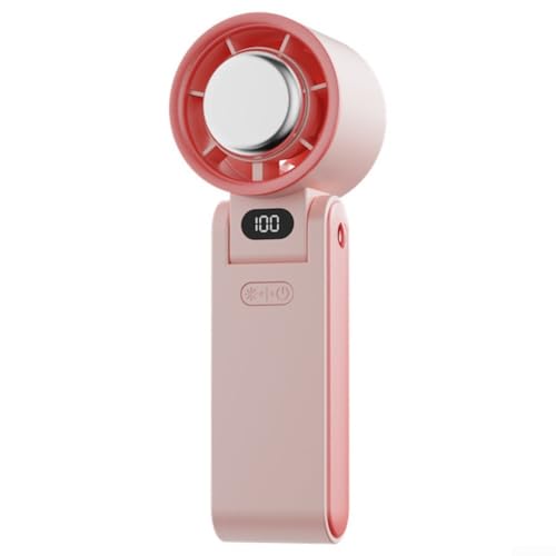 JGmotorfi Ventilador de refrigeración de mano de alta velocidad de 100 velocidades, ventilador USB plegable para colgar en el cuello, batería de 3600 mAh, para uso en interiores y exteriores (rosa)