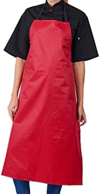 HILITE Paquete de 3 delantales de cuello ajustables de PVC de nailon multiusos unisex - 866A, Rojo -