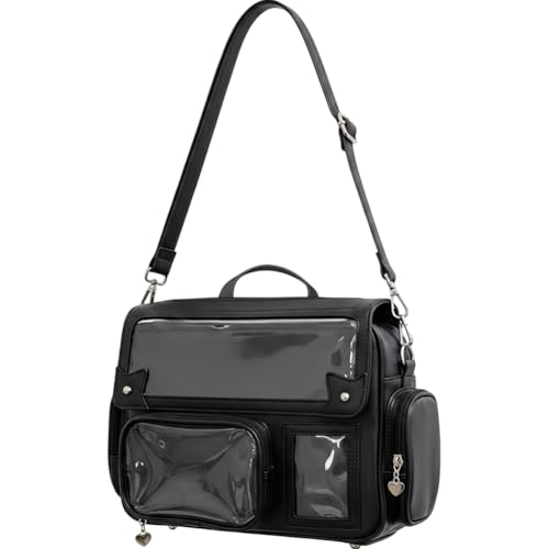 Lpitoy Bolso Bandolera Transparente Kawaii Ita con Ventana De Exhibición De Insignias De Anime, Bolso De Mensajero Japonés Y2k, Bolso De Hombro para Mujer