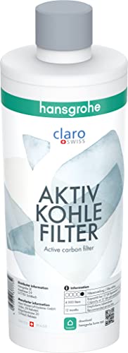 hansgrohe Filtro ai carboni attivi, cartuccia filtrante per Aqittura M91, filtro dell'acqua, filtro di ricambio, capacità di filtro: 4.000 litri a 15° dH