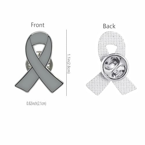 Image of Awareness Enamel Lapel Pin - Nickel and Gold Plated Ribbon Pin - Prevention and Awareness Ribbon - Jewelry Brooch Pin with Secure Clutch Back