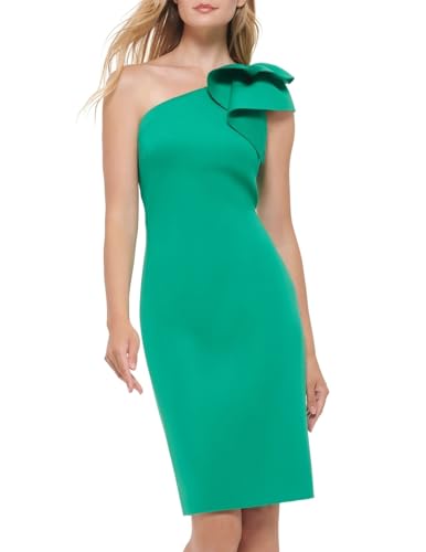Eliza J One-Shoulder Ruffle Gown