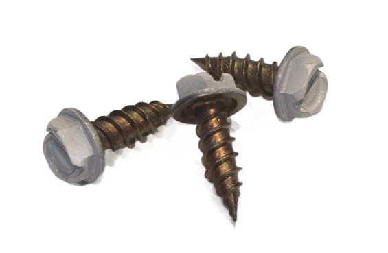 1000 Count White Painted Premium Rain Gutter Screws #8 x 1/2" Long, Zinc Plated, Corrosion Resistant, Self Tapping, Self Starting, Downspout, Sheet Metal Zip Screws, Slotted Hex Head