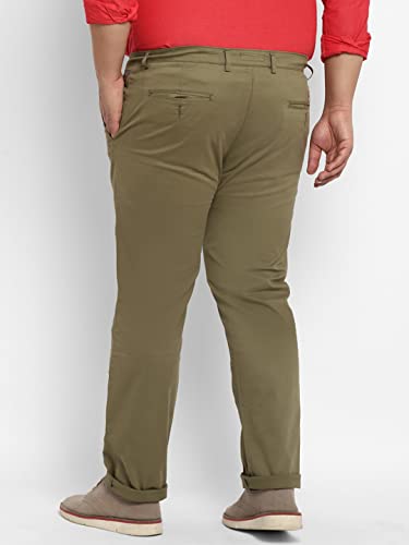 Image of Urbano Plus Men Mid Rise Cotton Regular Fit Casual Chino Pants Stretch