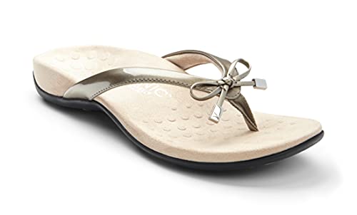 Vionic Women's Rest BellaII Toepost Sandal Pewter 7M US