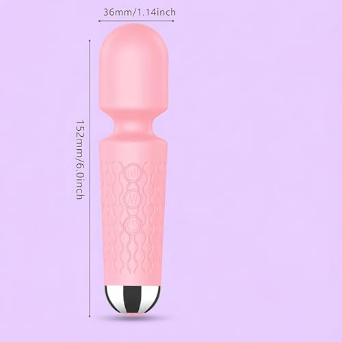 Image of Handheld Cordless Mini Massager, Powerful Quiet with Waterproof, 20 Modes & 8 Speeds Vibration Wand for Back Neck Shoulders, Muscle Soreness Relief & Recovery (Pink)