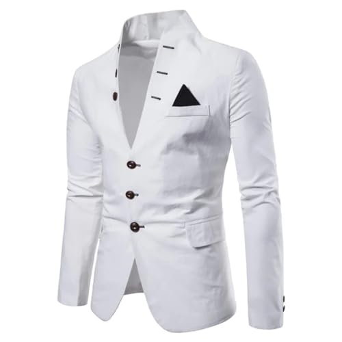 Men's Multi-Button Decoration Casual Stand-Up Collar Blazer Fashion Slim Solid Color Suit Jacket2