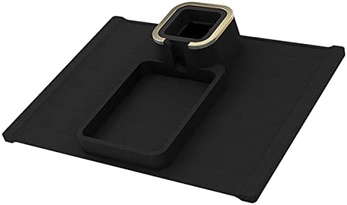 Caffney Couch Tray with Cup Holder Anti-Spill and Anti-Slip Recliner Table Tray Silicone Cup Holder Large Capacity Sofa Armrest Tray for Storage Remote/Snacks/Cellphone/Earbuds(black)