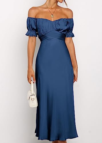 Image of KIRUNDO Women's Satin Summer Wedding Guest Cocktail Dress