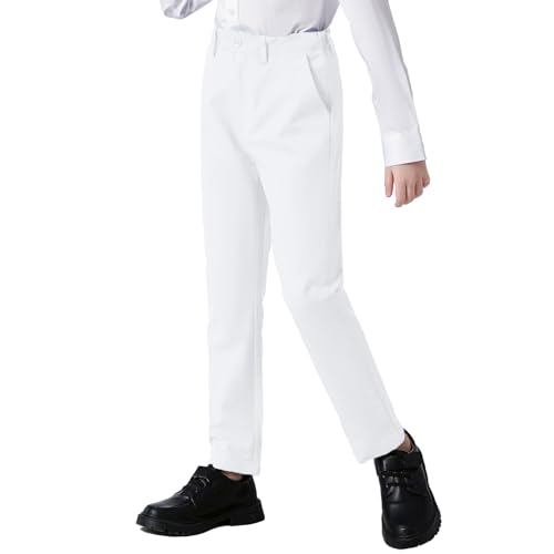 Boys Dress Pants Flat Front School Uniforms Pants Adjustable Waist Trousers2