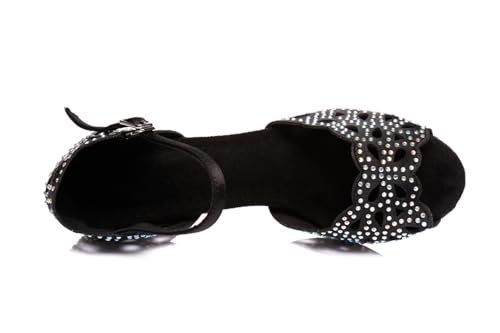 Glitter Dance Shoes for Women Rhinestones Ballroom Party Bridal Wedding Sandals3