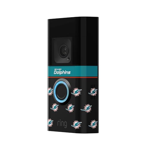 Image of All-New Limited Edition, Official NFL Faceplate for Ring Doorbells - Video Doorbell 3, Video Doorbell 3 Plus, Video Doorbell 4, Battery Doorbell Plus, and Battery Doorbell Pro | Miami Dolphins