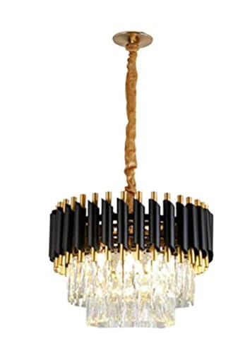 Image of 300 MM Crystal Big Size Jhumar Ceiling Light for Living Room /Hall /Bed Room Chandelier Ceiling Lamp (Gold, Black)