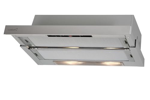 TF 526X - Dunstabzugshaube für die Küche - Teleskopisch - 2 Motoren mit 65 W - Energieklasse D - 3 Absaugstufen - Slide Bedienfeld - Ausführung in Edelstahl - Cata