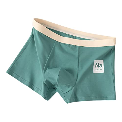 Calzoncillos tipo bóxer para hombre, de algodón, a la moda, hipster, con tabla periódica, cómodos, suaves, para adolescentes, con construcción duradera, verde, XXX-Large