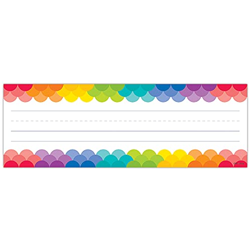 CTP Painted Palette Rainbow Scallops Name Plates, Set of 36, 9.5” x 3.25” Each (Creative Teaching Press 4401)