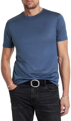 John Varvatos Men's Amanto Crew, Rain Blue