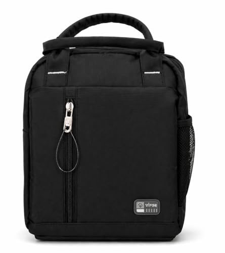 Image of FLUXY 1000D Black Lunch Bag for Men & Women | Large Capacity Leakproof & Waterproof Lunch Tote Bag for Office, School, College & Travel | Durable Tiffin Carry Bag with Bottle Space