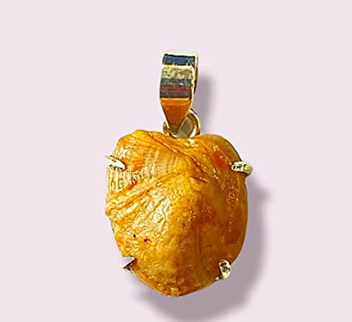 MAUTIK SADIWALA Certified Machh Mani Pendant sea stone Pendant in German Silver Reduces and Removes Rahu Impact