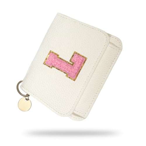 Mädchen-Geldbörse, Initial Damen-Geldbörsen, Weiße kleine Geldbörse für Kinder mit 5 Kartensteckplätzen, Personalisierte Geldbörsen Geschenke für Mädchen und Frauen, Geburtstagsgeschenk