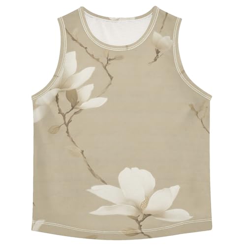 susiyo Vintage Magnolia Flowers Boys Sleeveless Tank Top Girls Athletic T Shirt