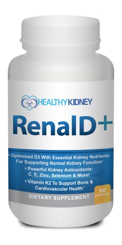 Renal D+ Kidney Supplement. Vitamin D Optimized for Kidney Support. Vitamin D3 and 7 Kidney Vitamins and Nutrients Designed for Kidney Health and More. A Kidney Supplement for Kidney Health!
