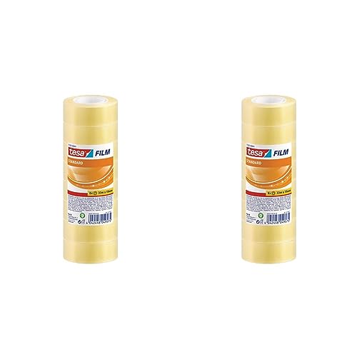 tesa tesafilm standard - Transparentes Multifunktions-Klebeband für Heim- Schul- und Büroanwendungen - 33 m x 19 mm - 16er Pack