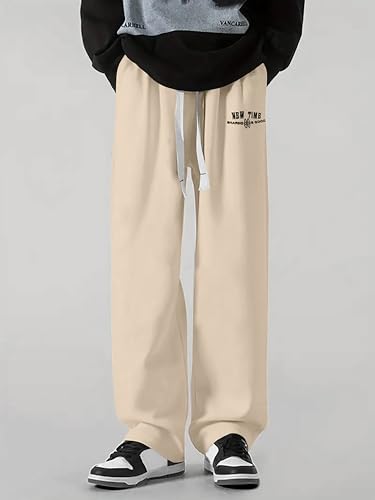 Image of Samfor Mid-Rise Stretchable Joggers in Premium Polycotton Comfort Blend for Street and Lounge Wear - Korean Style Baggy Track Pants for Men