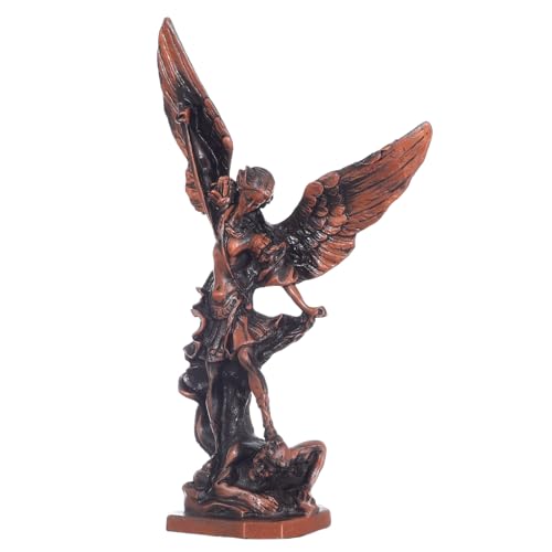 Estatua San Miguel Arcángel metálica 8.3 pulgadas