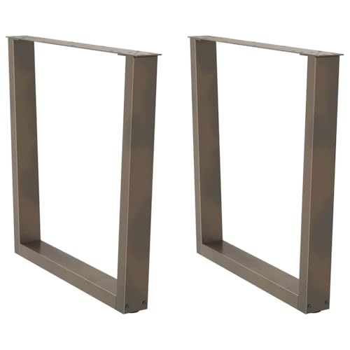 mzdioop Patas de mesa de comedor en forma de V de acero natural con recubrimiento en polvo, 80 x (72 – 73,3) cm, con protectores de suelo ajustables, 2 patas para muebles para mesa, escritorio, banco