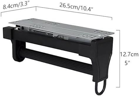 Pull-Out Trousers Rack, Three-Section Damping Slide Rail, Aluminum Alloy Pants Hanger for Scarf, Jeans, Wardrobe Storage（Black,26.5cm*12.7cm*8cm） image 4
