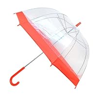 zmgmsmh Kids Clear and Transparent Umbrella with an Easy Grip Handle, Petit Size, and Windproof for Boys and Girls (Red)