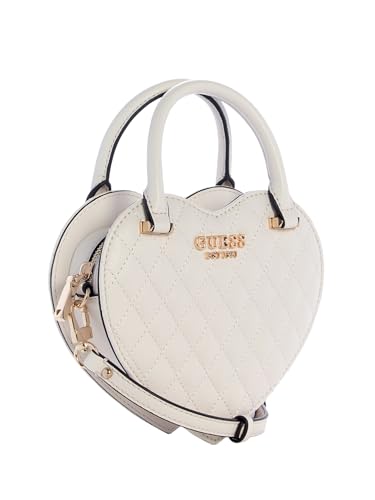 GUESS Atabey Damen-Herztasche, Cremeweiß, Einheitsgröße – Ansicht 3