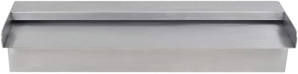 17.7 Inch Stainless Steel Rectangular Pool Fountain, Waterfall Spillway for Garden Pond, Backyard Water Feature, Polished SS304 Metal