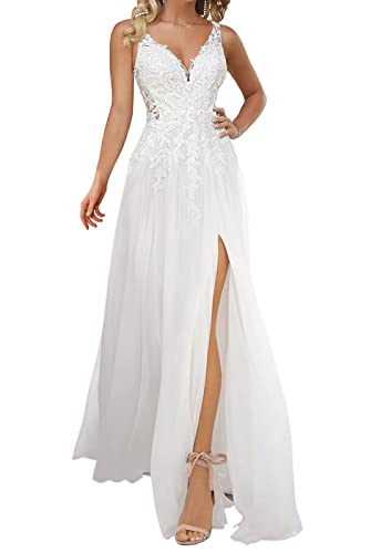 Robe de mariée longue en dentelle pour cérémonie bohème chic