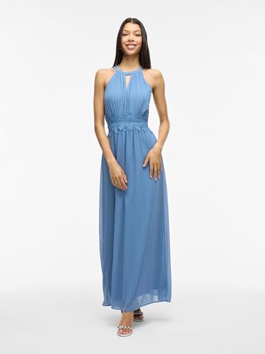 Vila Damen Vimilina Halterneck Maxi Dress-Noos Kleid, Coronet Blue/Detail:Elastic,36 – Ansicht 5