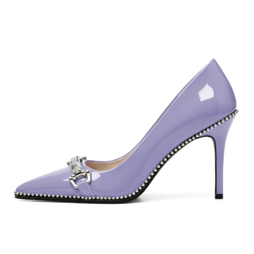 Image of Women's High Heel Pumps Stiletto Heel Pumps for Women Pointed Toe Heels Elegant Classic 3.5 Inch Beaded Pumps