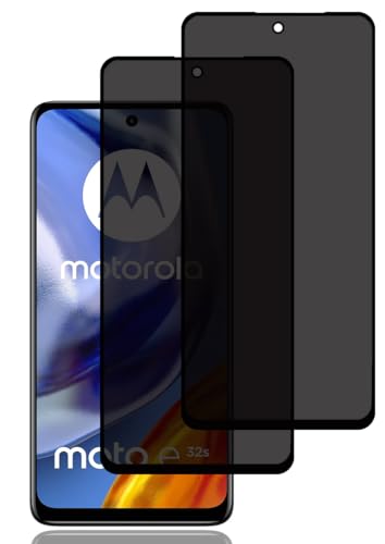 BCHKLAI Protector Pantalla de Privacidad para Motorola Moto E32/Moto E32S [2 Piezas], Cristal Vidrio Templado Antiespia, Dureza 9H, Sin Burbujas, Anti-Rasguños, Anti-Espía Protector Pantalla