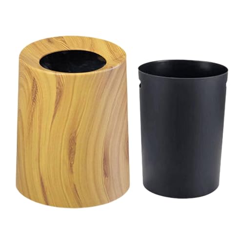 Ronyme Poubelle, corbeille à déchets, conteneur à déchets nordique, corbeille à déchets pour cuisine, chambre, dortoir, cour, salon, Couleur Du Bois