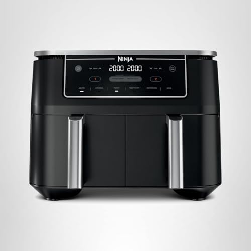 Ninja Foodi Air Fryer | 6-in-1 with 10-QT DualZone Baskets | Smart Finish to Cook 2 Foods at Once | Air Fry, Broil, Roast, Dehydrate, Keep Warm & Bake | 450° F |XL Capacity | Black | DZ302 - Image 9