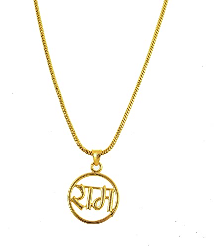 Image of Handicraft Kottage One Gram 22K Gold Plated Chain With Pendant Traditional Pendant Chain For Women And Girls Fashion Jewelley For Wedding, Party & Daily Wear