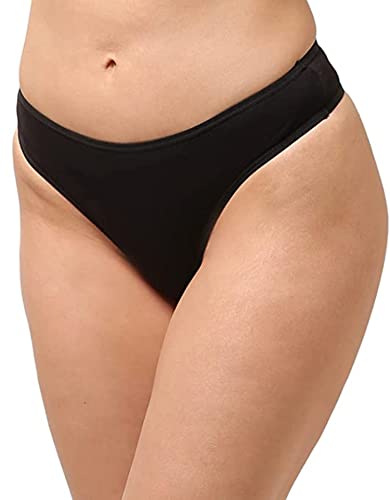 Image of pavvoin Women's Plain Cotton Blend Thong mid Rise Panty