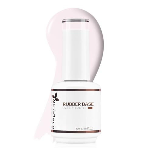 Nicedeco Rubber Base 15ML Vernis Semi Permanent Gel Sans HEMA Naturel Nude UV LED Gel Polish Renforcement et Réparation de Manucure Nail Art (R15)