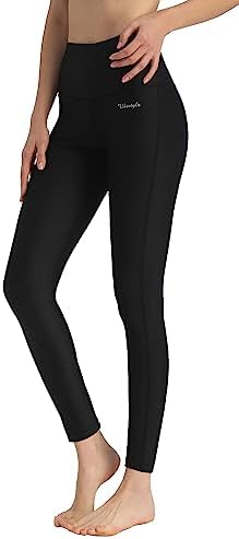 Ubestyle UPF 50+ High Waist Women's Leggings Swimming Tights Sun Protective (L, Black)