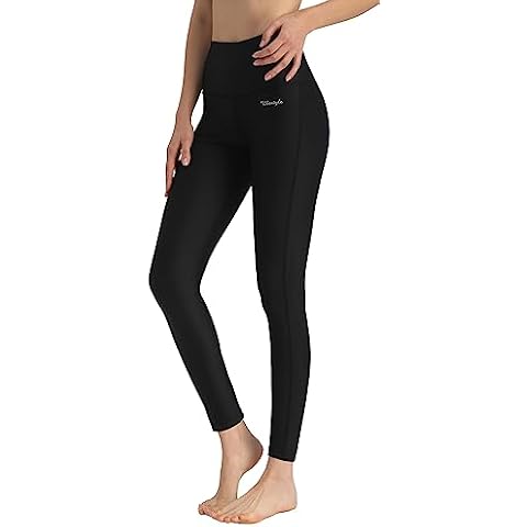 Ubestyle UPF 50+ High Waist Women's Swim Pants Swim Leggings Swimming Tights Rash Guard Pants Sun Protective (UBT3001BLACKL) Cover