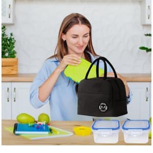 Image of Waterproof Thermal Insulated Travel Lunch Storage Bag Leak-Proof Hot Cold Lunch Bag Reusable Tote Bag with Inner Aluminum Foil for School Picnic Office Outdoor [Mix Color]
