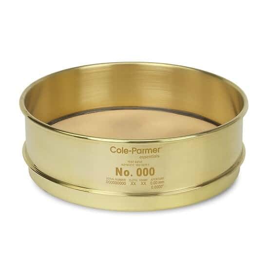 Cole-Parmer Testing Sieve, 8" OD Brass Frame/Brass Wire, Full Height, No. 40