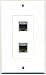 RiteAV CAT 6A 2 Port Shielded Cat6a Wall Plate 1 Gang Decorative White